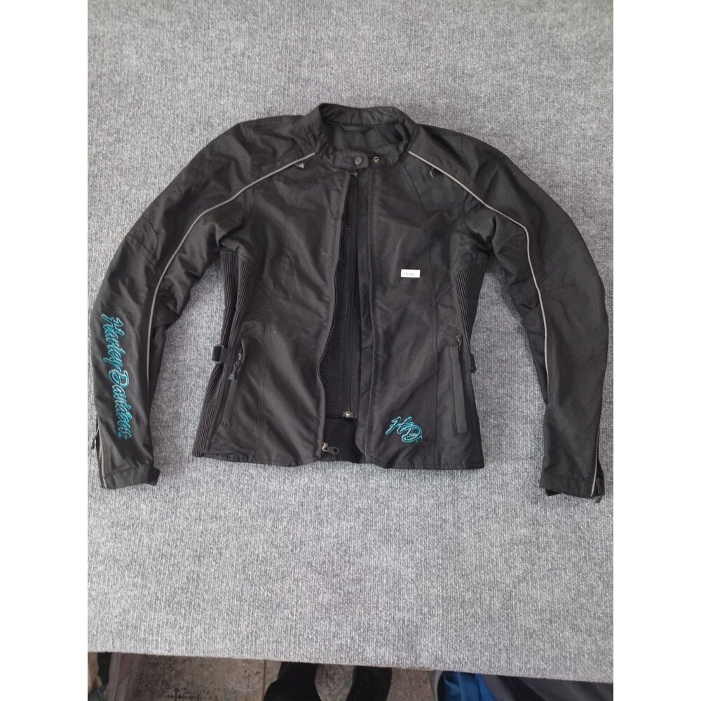 Harley Davidson Women’s Riding Jacket Black Mesh Reflective Tall Small S